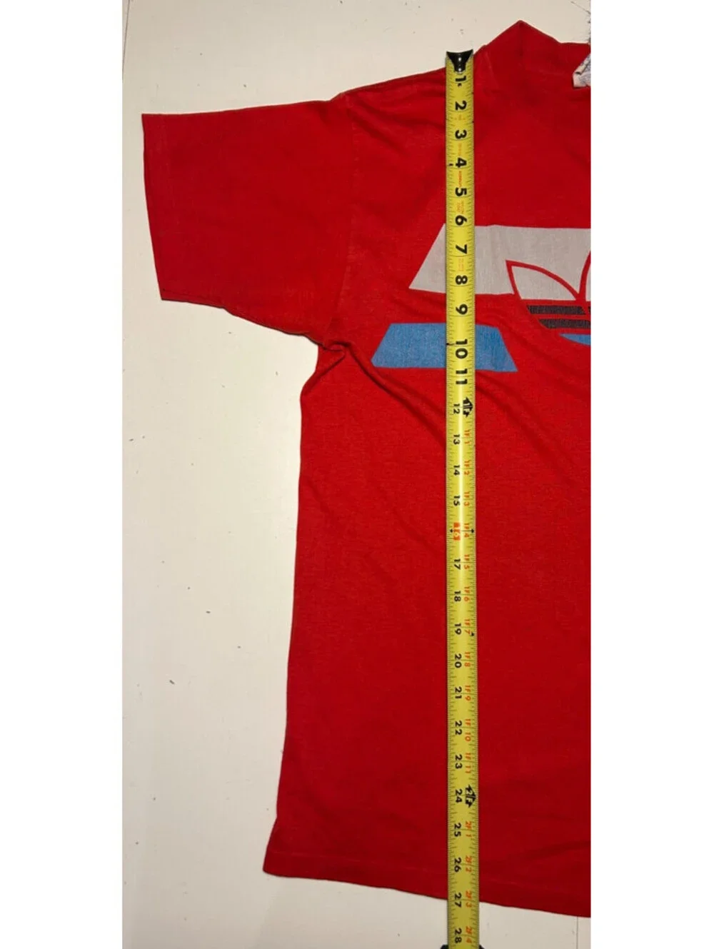 Vintage Men's Red Adidas 80/90’s Graphic T-Shirt Sz-L Made In USA Single Stitch